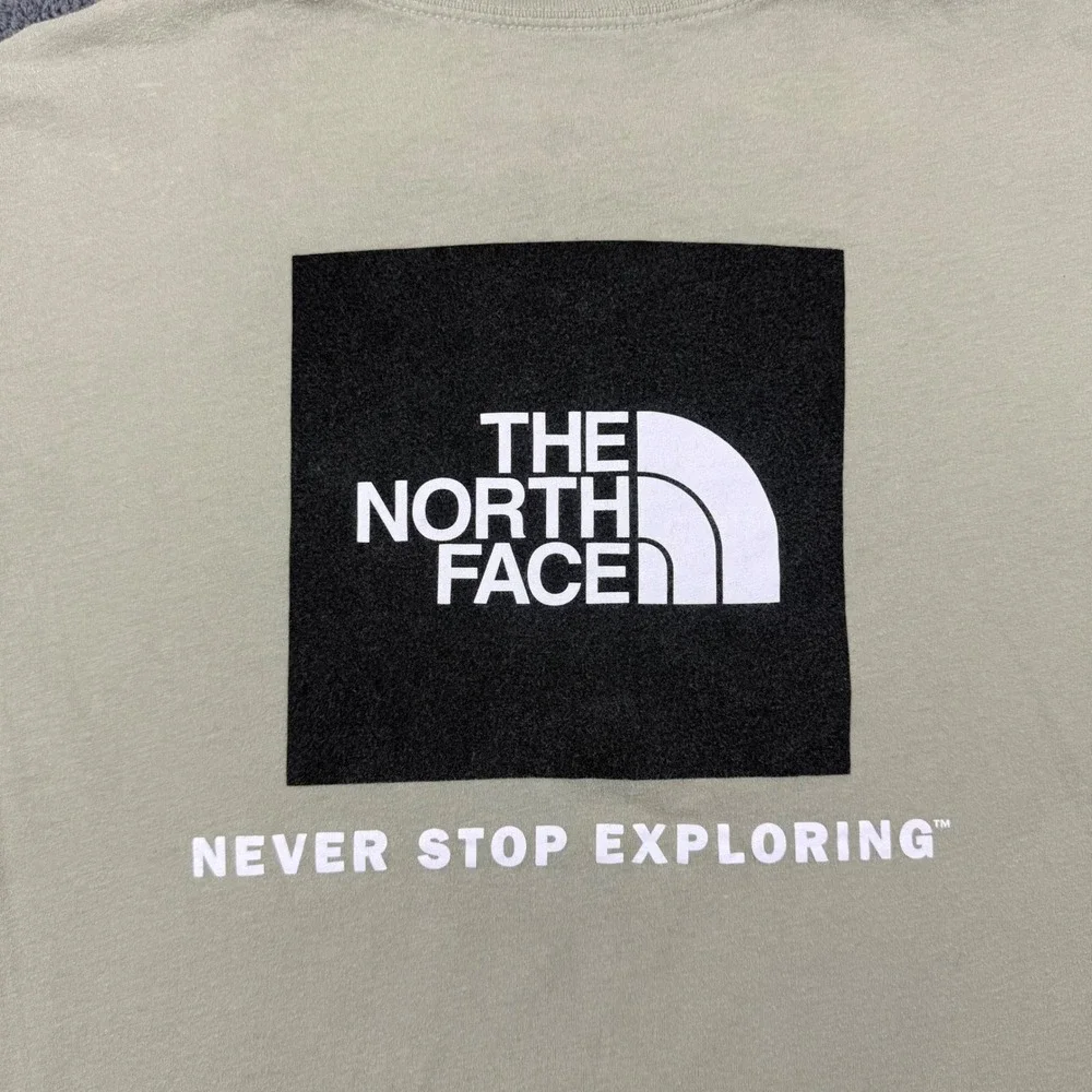 The North Face Mens Large Sage Green Box Logo Never Stop Exploring T-Shirt L